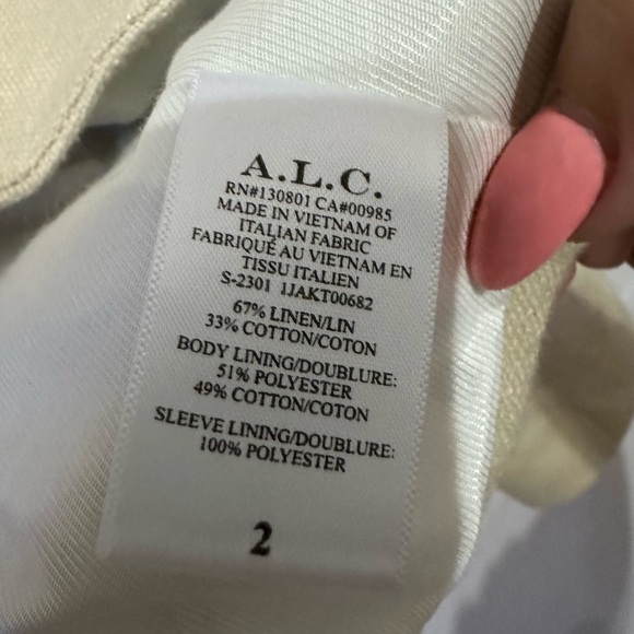 A.L.C. River Linen Double-Breasted Blazer - Size 2 - Picture 6 of 9